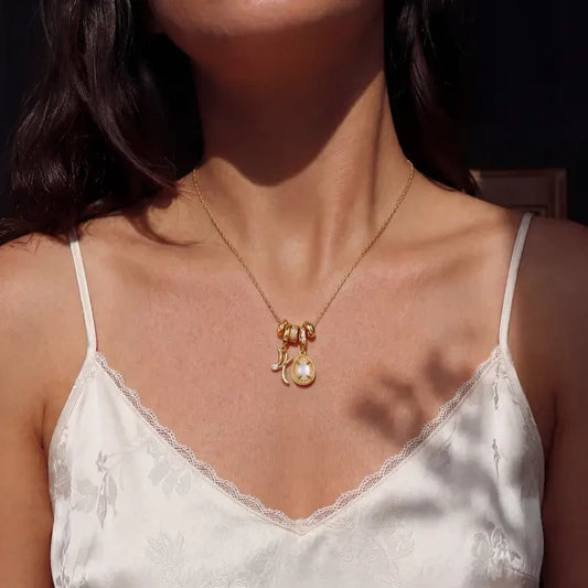 Tewiky Initial Birthstone Necklace