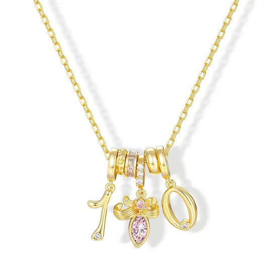 Tewiky Initial Birthstone Necklace